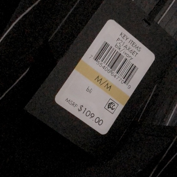 DKNY (M) Bli blk / ivory dressy 2 pieces 3/4 sleeves blouse / tunic - Picture 3 of 16